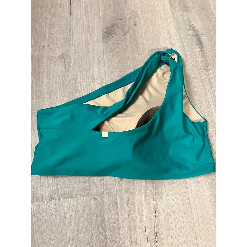 SummerSalt The Sidestroke Bikini Top Shoulder Green Size 10 Beach Vacation Swim - Picture 2 of 3